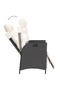5 Piece Garden Dining Set with Cushions Black Poly Rattan - 4