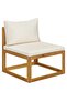 6 Piece Garden Lounge Set with Cushion Cream Solid Acacia Wood - 7