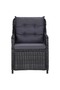 7 Piece Garden Dining Set Black - 4