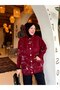 Angora Fabric Shiny Patterned Pocketed Hooded Cardigan - 3