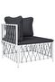 8 Piece Garden Lounge Set with Cushions White Steel - 2
