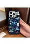 iPhone 15 Pro Max Compatible Blue Leather Textured Silicone Protects Camera Shock-Absorbing Case Stitch