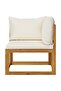 6 Piece Garden Lounge Set with Cushion Cream Solid Acacia Wood - 4