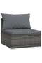 9 Piece Garden Lounge Set with Cushions Poly Rattan Grey - 4