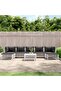 8 Piece Garden Lounge Set with Cushions White Steel