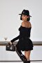 Premium Trend Madonna Collar Skirt Ruffled Mini Dress - 5