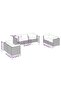7 Piece Garden Lounge Set with Cushions Poly Rattan Grey - 3