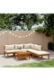 6 Piece Garden Lounge Set with Cream Cushion Solid Acacia Wood