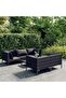 6 Piece Garden Lounge Set with Cushions Poly Rattan Dark Grey