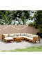 9 Piece Garden Lounge Set with Cream Cushion Solid Acacia Wood