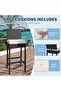 2-Pack Wicker Rattan Outdoor Barstools with Removable Cushions for Outdoor Garden & Backyard - 4