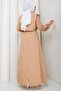 Bolero Elastic Waist Hijab Dress Camel Hm262756 - 5