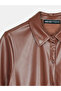90934 Faux Leather Mini Shirt Dress - 7