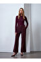 72252 Suede Look Trousers with Stitching Detail