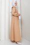 Bolero Elastic Waist Hijab Dress Camel Hm262756 - 4