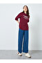 Women Burgundy Slogan Print T-Shirt - 2