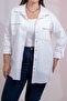 Plus Size Women's Pocket Zipper Shirt White - 8
