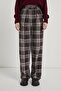 Plaid Palazzo Pants claret red - 3