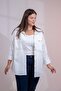 Plus Size Women's Pocket Zipper Shirt White - 5