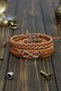 Infinity Design Tan 2 Pieces Genuine Leather Bracelet Fashion Bracelet Gift Bracelet
