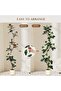 210cm S-Shape Artificial Rubber Tree with White Pot, with 8 Flowers, for Home, Living Room, Office - 3