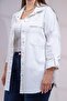 Plus Size Women's Pocket Zipper Shirt White - 7