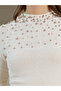 Women Pearl Embellished Long Sleeve Knit Top - 4