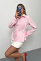 Women's Long Sleeve Tie-Detail Side Closure Cotton Shirt Pink - 26Y 2004 - 4