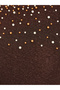 Women Brown Pearl Embellished Knit Top - 4