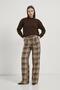 Plaid Palazzo Pants Beige
