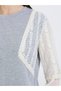 Women Lace Paneled Long Sleeve Blouse - 4
