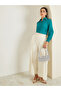 Women Teal Embellished Collar Crepe Shirt - 2