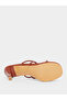 Women Tan Strappy Stiletto Heel Sandals - 6