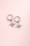 Silver Color Stainless Steel Hoop Earrings with Stone Star Figure - 5