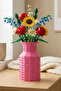 Lego Flower Compatible Special Design Decorative Vase Bioplastic Pink (Flowers Are Not Included) - 4