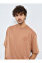 Men Coffee Brown Graphic Print Oversized T-Shirt
