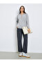 Women Grey Polo Collar Knit Sweater - 2
