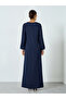 Women Navy Blue Embroidered A-line Jalabiya - 5