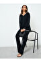 Women Black Sweater Tio and Trousers Co-Ords