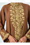 Women Brown Embroidered A-Line Jalabiya - 4