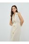Women Beige Sleeveless Midi Dress with Starfish Detail - 2