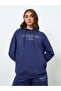 Women Navy Blue Hoodie and Wide Leg Pants Co-Ords - 2