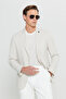 Men's Beige Slim Fit Slim Fit Cotton Flap Pocket Blazer Jacket - 3