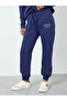 Women Navy Blue Hoodie and Wide Leg Pants Co-Ords - 4