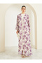 Women Chiffon Printed Abaya and Dress Modest Set