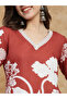 Women Rust Floral Print Lace Insert Straight Kurta and Pant Set - 4