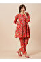 Women Floral Print Tunic and Pants Fusion Co-Ords - 2