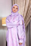 Women's Zip-Up One-Piece Leaf Embroidered Prayer Dress