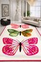 Mosso Butterfly Patterned Woven Base Modern Decorative Carpet Mosso2071 - 2