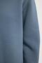 Women's Oversized Wide Cut Cotton 3-Yarn Fleece Lined Basic Dark Gray Crew Neck Sweatshirt - 4